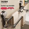 Suction Cup Punch-Free Double Towel Rack