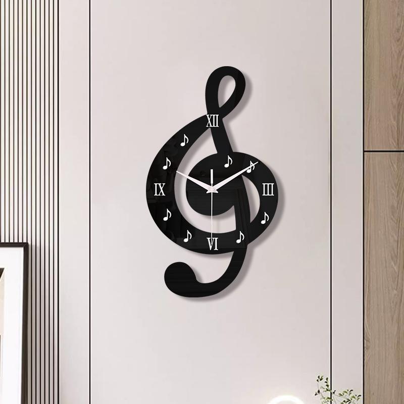 Modern music Roman numeral notes acrylic wall clock silent clock suitable for living room bedroom office decoration clock