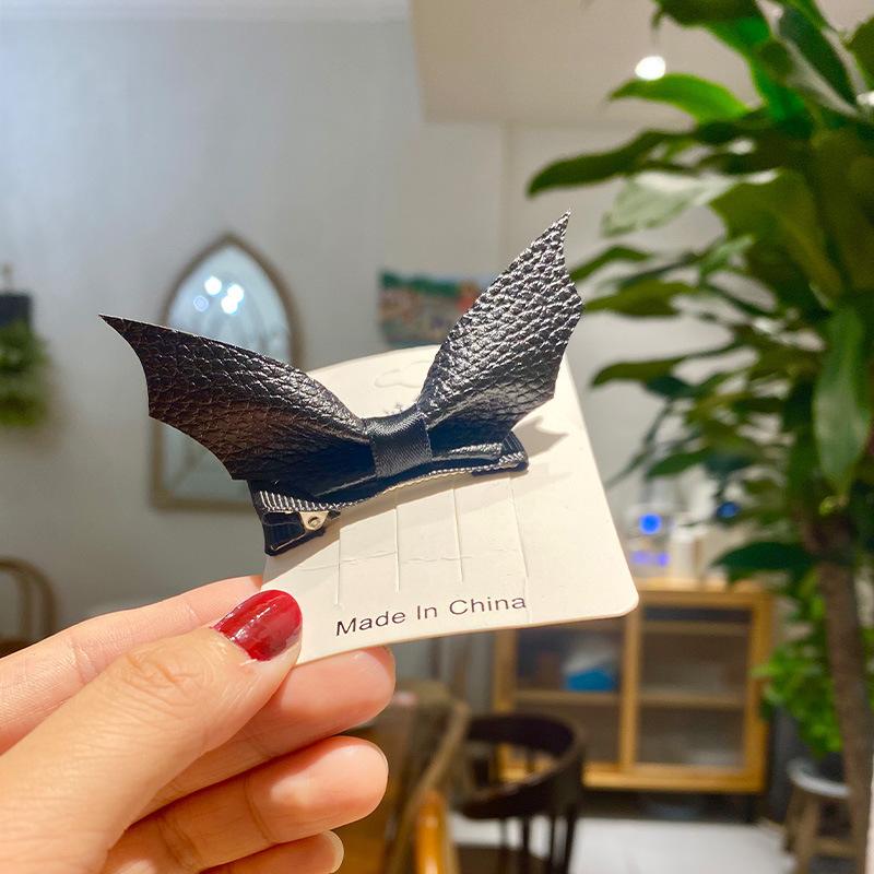 Halloween Hair Clip Head Clip Bat Leather Hair Clip Halloween Decorative Headpiece