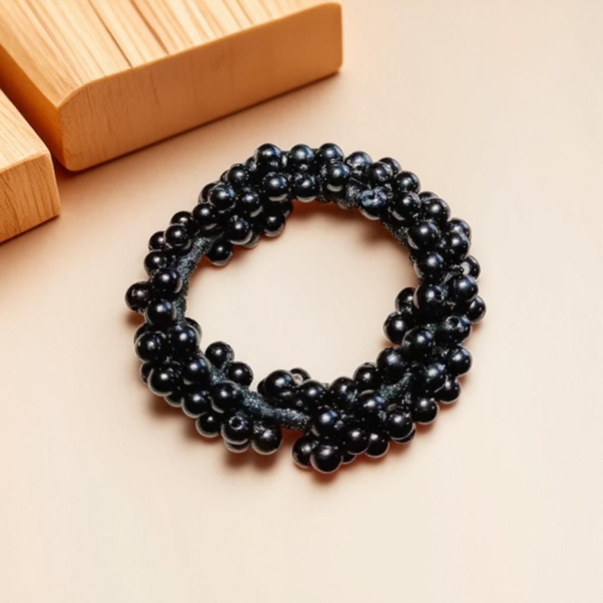 

Элегантные жемчужные резинки для волос для женщин и девушек, простые резинки для хвостика, эластичные аксессуары для волос, модная бижутерия, повязка на голову чёрный