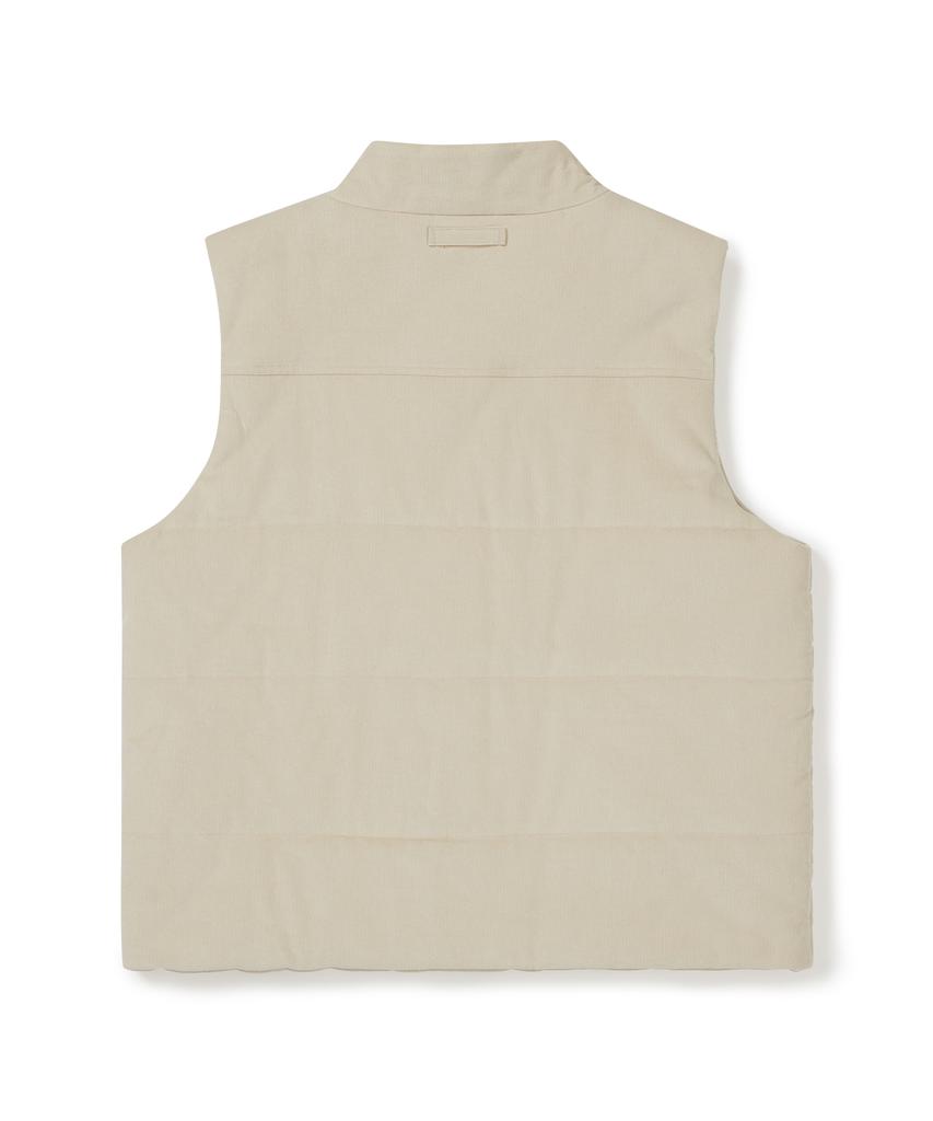 West Grand Boulevard Poche Corduroy Padded Vest Cream Beige