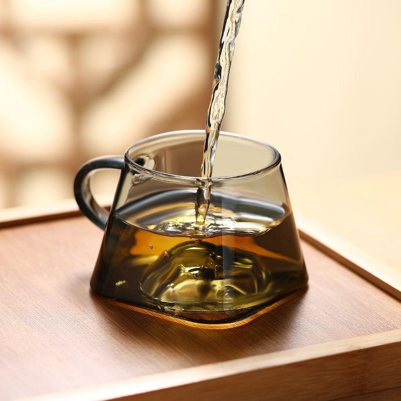 High Grade Coffee Mug View Mountain Glass Cup With Handle Personal Special Coffee Water Tea Mug For Office Home Daily Drinkware