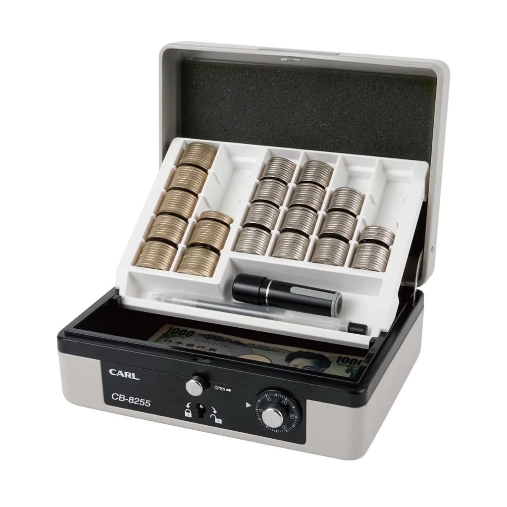 CARL Handheld Cash Box, Event-Specific, Holds 100 and 500 Yen Coins, A6 Size, Gray, CB-8255-D