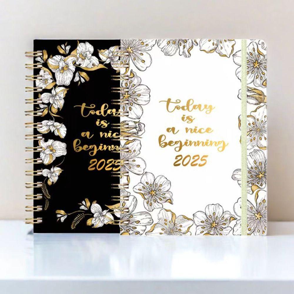 

Цели Привычки Расписания 2025 A5 Английский Тетрадь Цветы Планировщик Расписания Офис Школьные Принадлежности