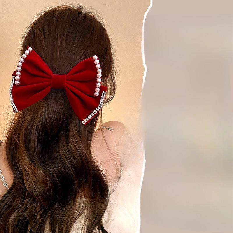 Бархатный бант заколка для волос аксессуар головной убор заколка-банан высококачественный аксессуар для волос The bow is wine red