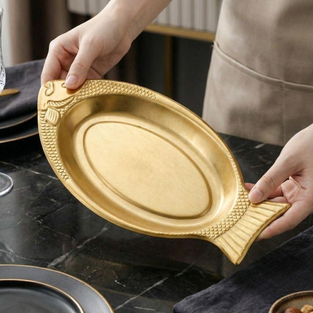 Thickening Steamed Fish Plate Korean Style Barbecue Plate Food Plate Cold Food Dishes  Home
