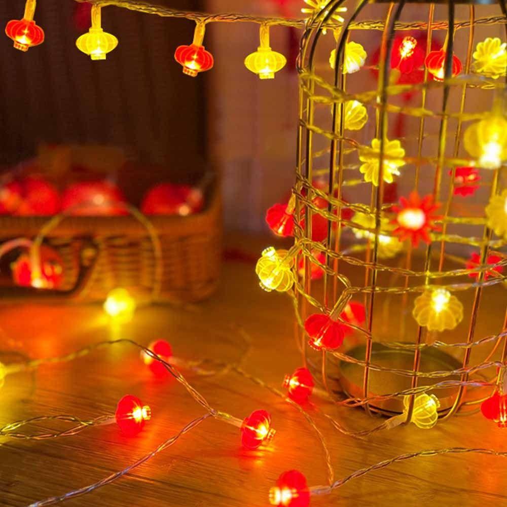 

Battery Powered Red Lantern String Light Flashing Spring Festival String Light Holiday 1.5M-Red yellow lanterns
