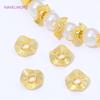 6/8/10MM Brass Flat Round Metal Spacer Beads 18K Gold Plated Wave Beads Separator,For DIY Necklace Earring Making Accessories