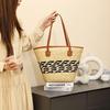 2025 Women's Striped Woven Straw Bag - Lightweight Versatile Shoulder Handbag for Travel, Beach, or Commute