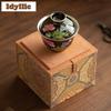 160ml Silver-plated Enamel Color Gaiwan Antique Tea Tureen Tea Bowl With Lid Kit Tea Making Cover Bowl Chinese Teaset Decoration
