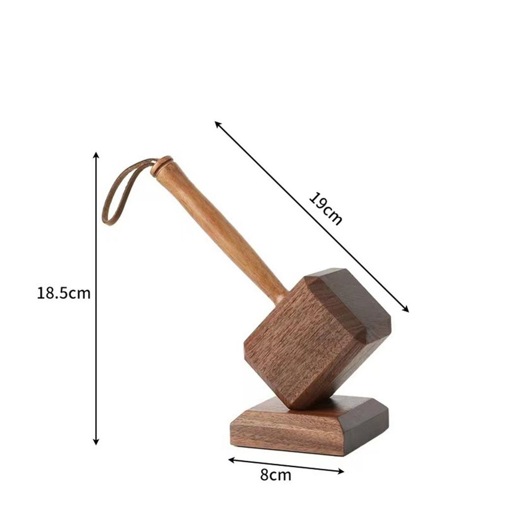 Wooden Hammer Bottle Opener with Magnetic Base, Beer Opener for Home Bar