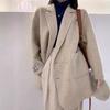 Frühling und Herbst kurzer hochwertiger doppelseitiger Kaschmirmantel Damen locker Koreanische Wollanzugjacke