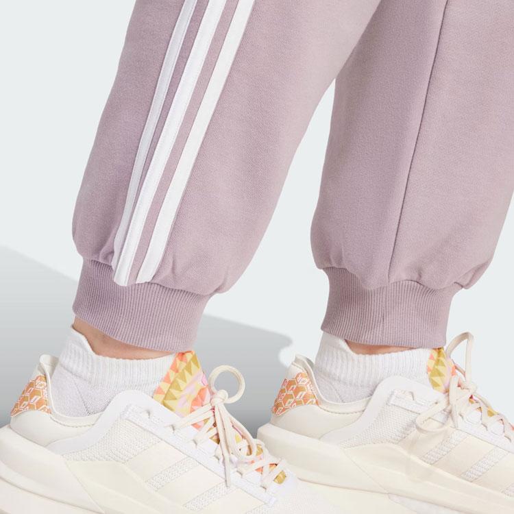 New Adidas Essential Loose Fit Pants Knitted Sweatpants Women's Gray Purple IR6067