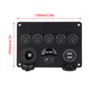12-24V 5 Gang OnCelsiusOff Toggle   Panel Dual USB Voltmeter for Car Boat Marine Truck Green LED