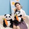 Stuffed Doll Multi Size Panda Plush Toy With Carrot Soft Black White Cute Sitting Room Decor Holiday Surprise Gift Collection