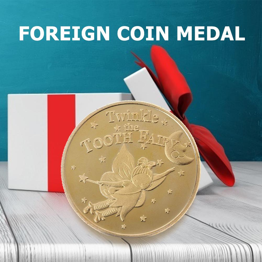 Non-currency Coin Tooth Fairy Gold Plated Elf Pattern Physical Commemorative Coin Creative Gifts Decoration Crafts for Kids