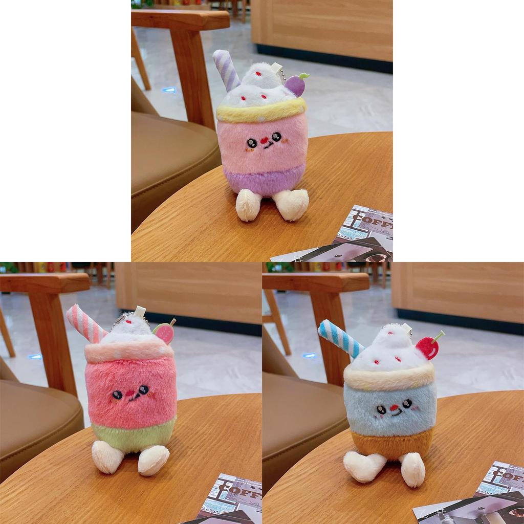 Cute Bubble Tea Plush Keychain With Pp Cotton Filling For Kids And Adults
