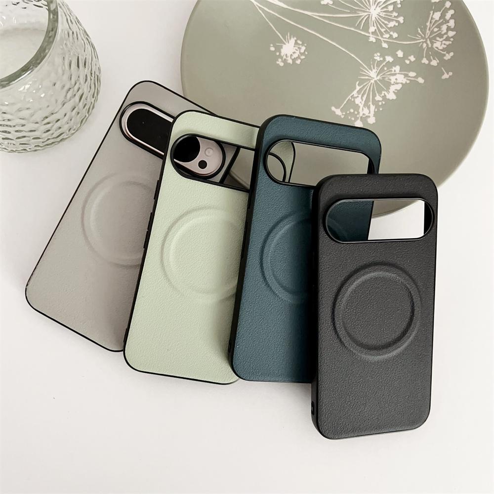 Luxury for Magsafe Leather Case For Google Pixel 9 ProXL 6 7 8 Pro 9Pro 8A 7A Magnetic Wireless Charge Shockproof PU Soft Cover