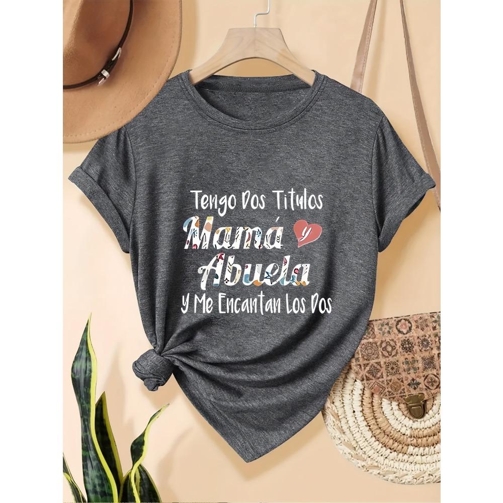 

Women s printed T-shirt is suitable for Mother s Day or family gatherings, comfortable design, XL