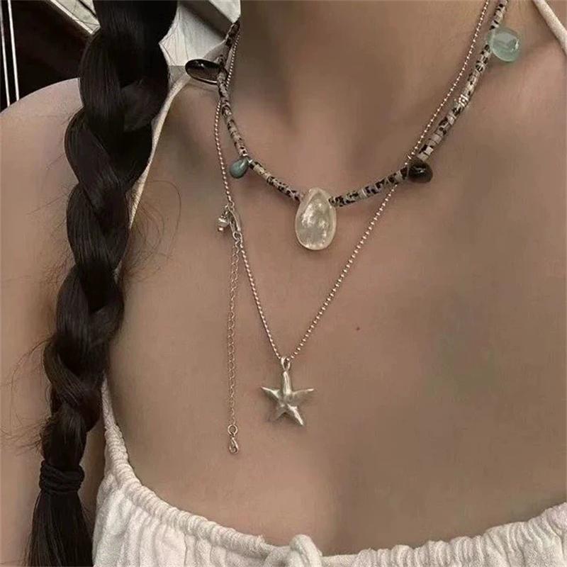 XIYANIKE Frosting Starfish Charm Pendant Choker Necklaces For Women Lady Korean Fashion New Engagement Jewelry Gift Party