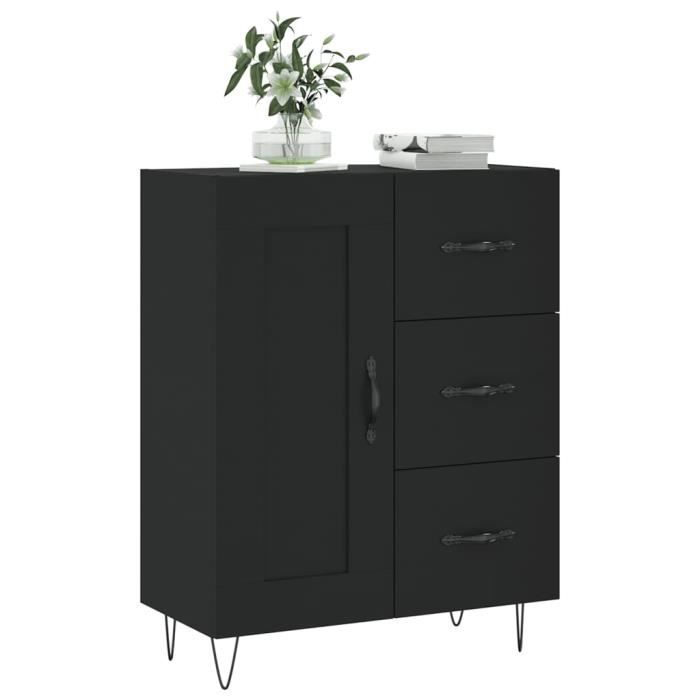 VidaXL Buffet noir 69,5x34x90 cm bois d'ingénierie 830253