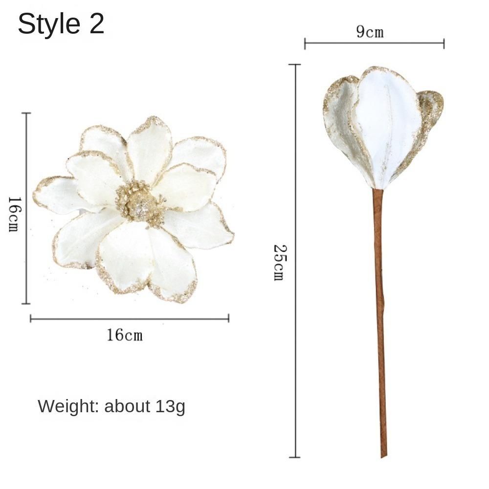 

Glitter Artificial Christmas Flower Sequin Xmas Tree Decoration Fake Flowers Wedding Party Decoration 16cm білий