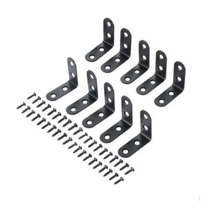 10 Pieces L Bracket Corner Brace Kit Fastener Right Angle for Chair