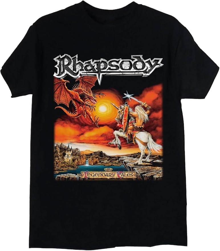 

NEW Rhapsody Legendary Tales Short Sleeve Black All Size Shirt AR1013 Unisex T-Shirt XXXXL
