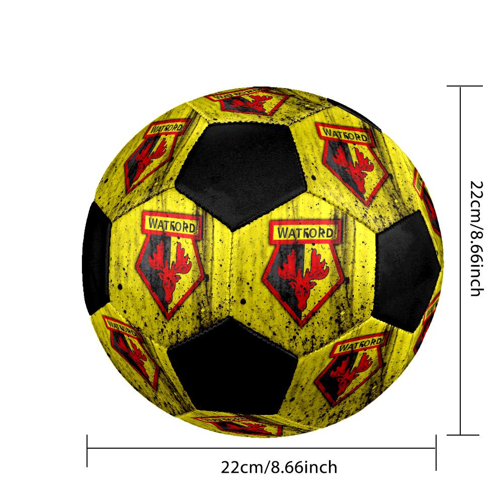 Watford F.C Soccer Ball Colorful All Ages Machine Stitched PVC Competition Ready Durable High-Bounce.SIZE5