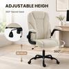 Office Chair, Ergonomic Desk Chair with Flip-up Armrest, Pocket Springs, Swivel Wheels, Adjustable Height, Beige