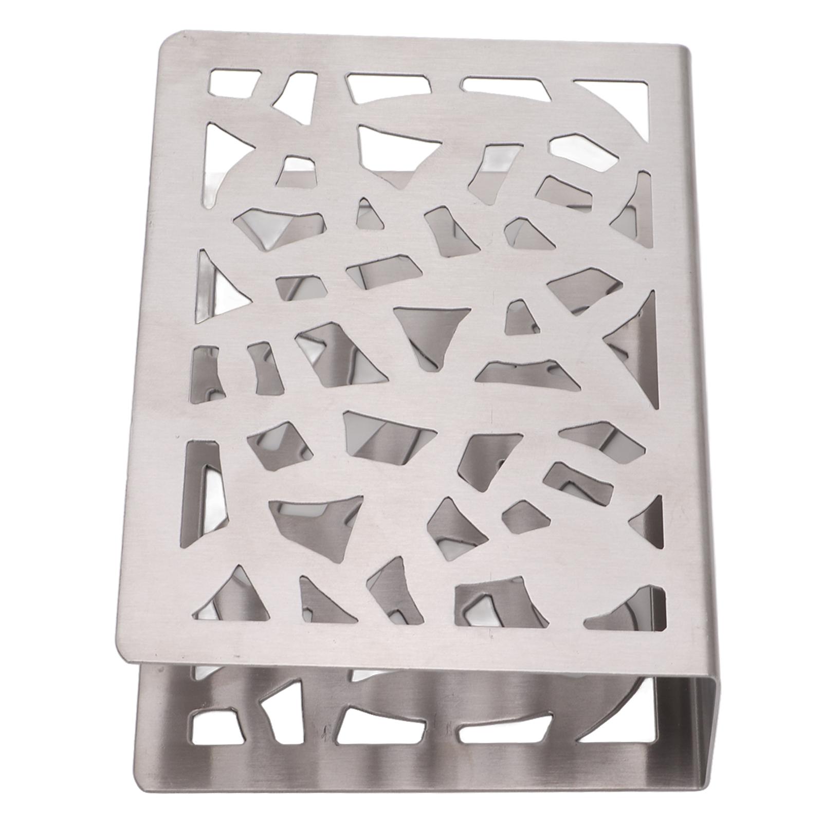 

Napkin Holder Stainless Steel Metal Frosted Vertical Tissue Holder Home Office Dining Table серебряный