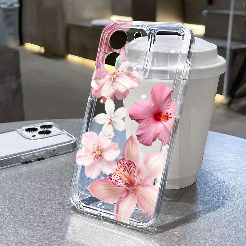 Blumen-Collage Süßes Muster Klare Handyhülle Für iPhone 17 Air Case 16 15 14 13 12 11 Pro Max XS X XR 7 8 Plus Stoßfeste Abdeckung