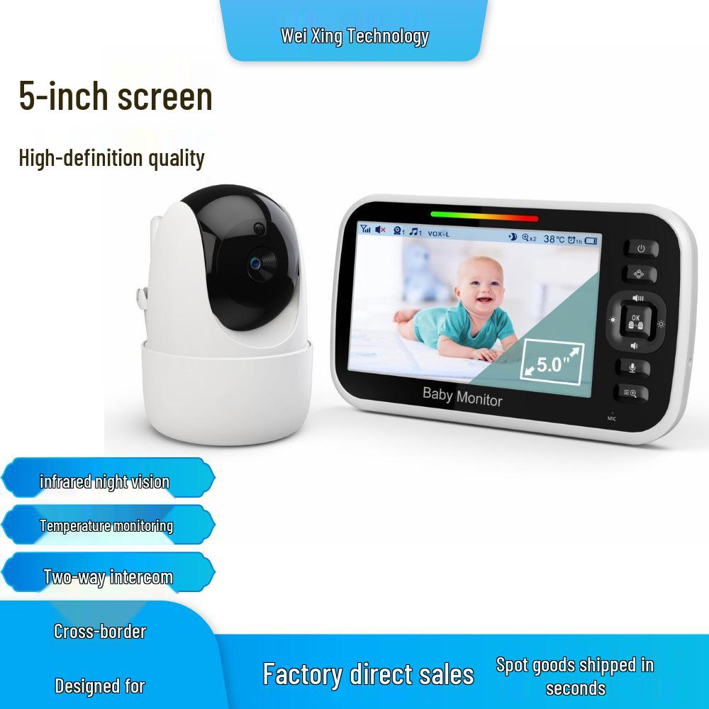 5-Inch Smart Baby Monitor with Night Vision & Two-Way Talk SM651