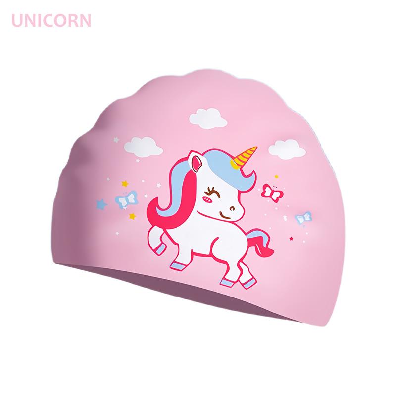 

BEPAN Children s Swimming Cap for Boys Girls Long Hair Waterproof High Elastic Silicone Cartoon Swim Caps Pool Accessories