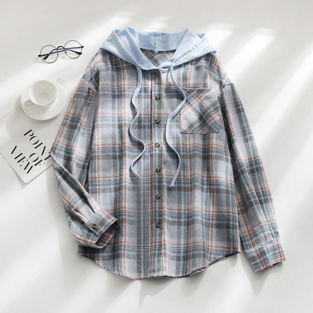 Autumn and Winter Hooded Sweatshirt Buttoned Casual Shirt Jacket