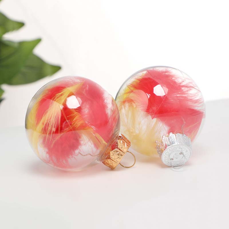 WTEMPO Bolas Decorativas Transparentes de Natal Ornamento de Esfera de Plástico Preenchível para Árvore de Natal Bolas Redondas Penduráveis Festa Interna Externa Mini Caixas de Presente
