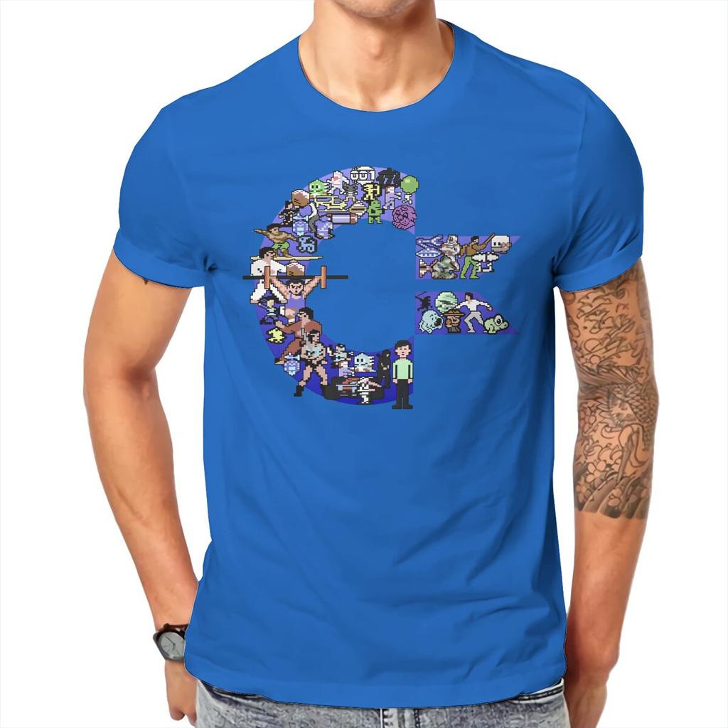 Commodore 64 C64 Characters Tshirt Vintage Unisex Gothic Teenager Streetwear Tops Oversized Cotton Crewneck T Shirt