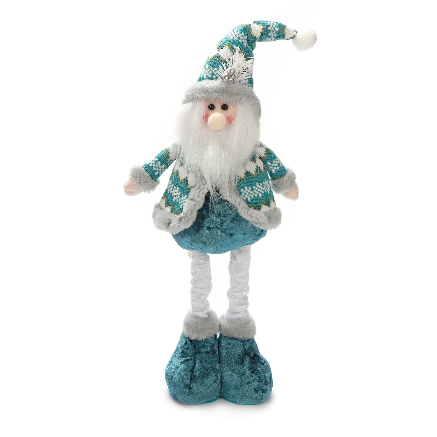 Blue doll Christmas decorations retractable Santa Claus snowman elk Christmas doll decoration ornaments