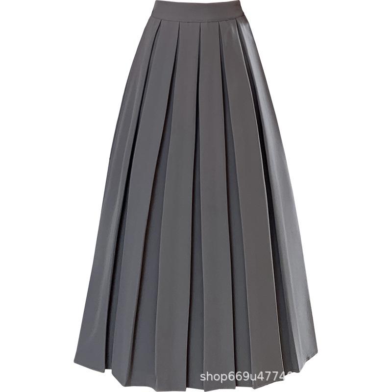 Gefalteter Midi-Rock für Damen - Hohe Taille, Ballett-Stil, A-Linie, Perfekt für den Herbst und Winter