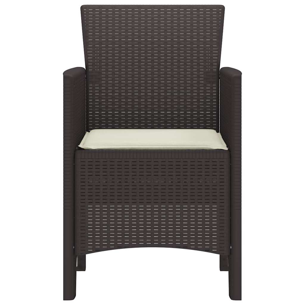 Garden Chair with Cushion 4 pcs Brown 53 x 49 x 85 cm Polypropylene