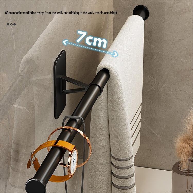 Wall-Mounted No-Punch Bathroom Towel Rack & Hanging Rod