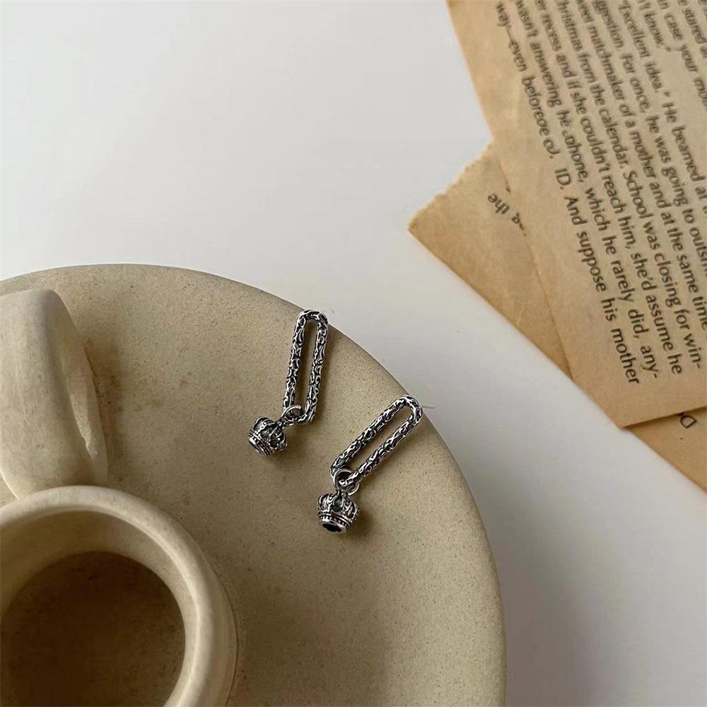 Серьги-короны ins корейский дизайн серьги ретро и старые серьги с длинной бахромой