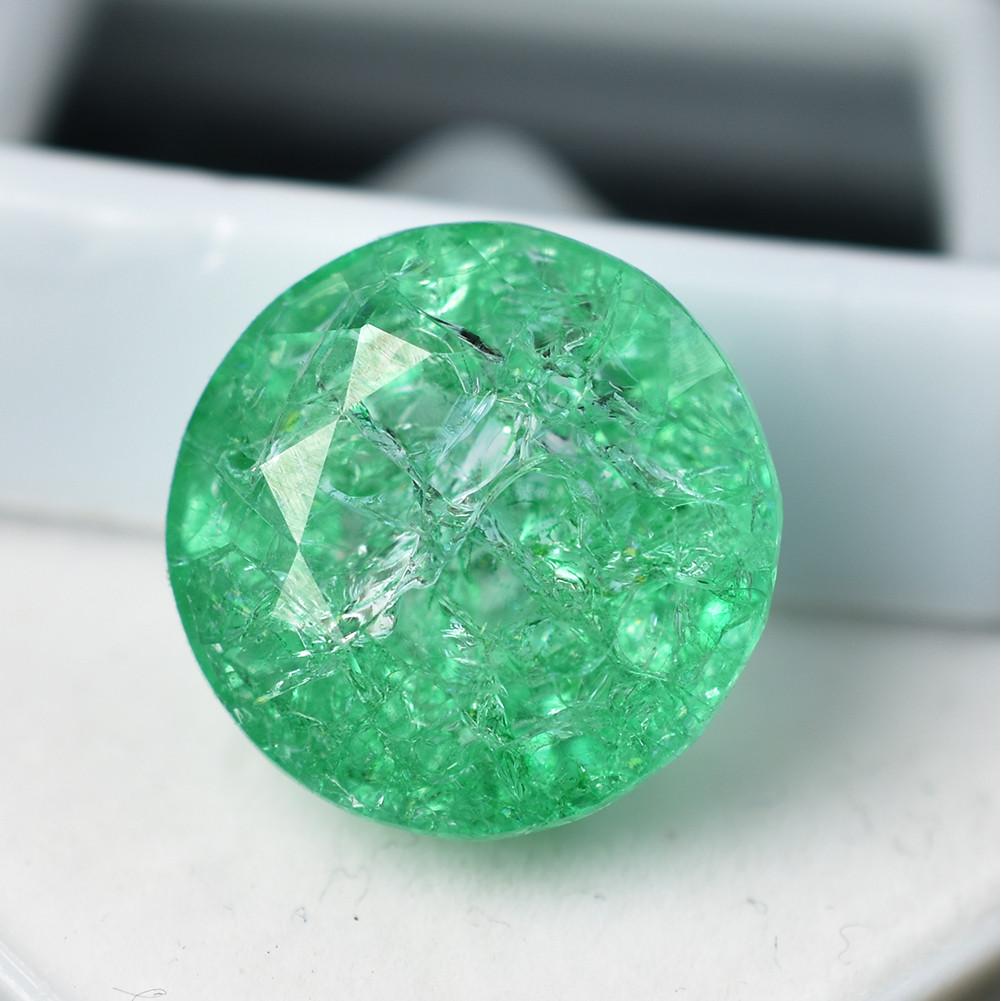 Natural Emerald Loose Gemstone Colombian Gren 16.50 ct Round Cut Quality for Jewelry Making Projects