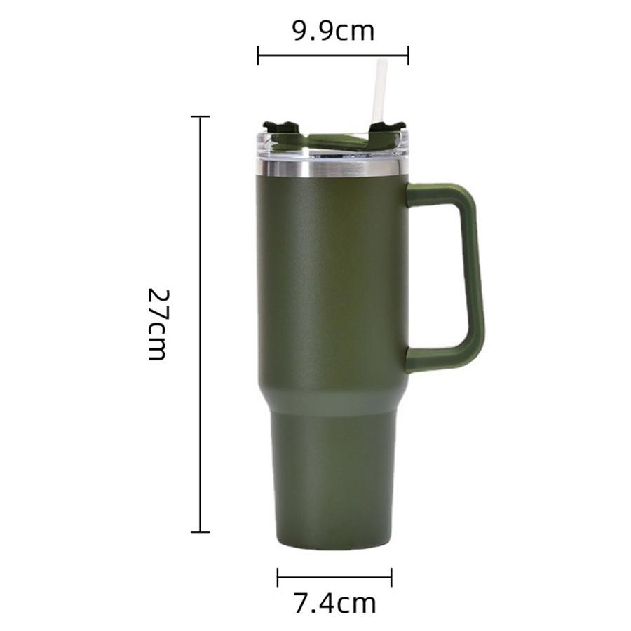 With Logo 40 Oz Tumbler with Handle Insulated Mugs With Lids and Straws Stainless Steel Coffee Tumbler Cups Water
