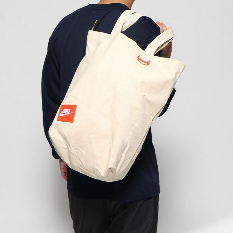 Nike Heritage Pamuklu Bez Çanta Alışveriş Çantası El Çantası Normal Unisex Turuncu Doğal Günlük BA5839-120