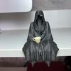 Halloweenská černá róba ozdoba strašidelná gotická figurka Smrtky socha skulptura sváteční párty domácí kancelář stolní dekorace