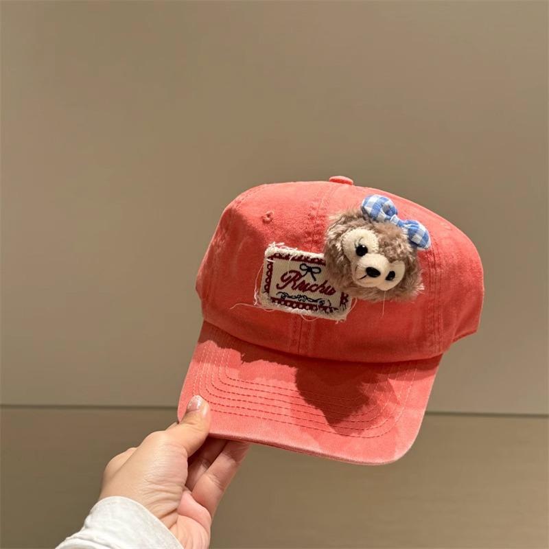 Cute bear plush cartoon sticker baseball cap female spring summer versatile face cap male couple