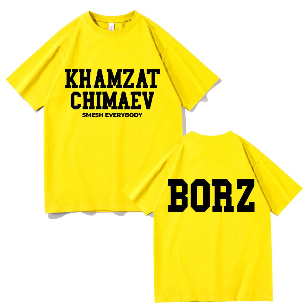 Khamzat Chimaev Logo Double Sided Print T-shirts Men Women Fashion Casual Oversized T Shirts Men's Hip Hop Vintage Streetwear