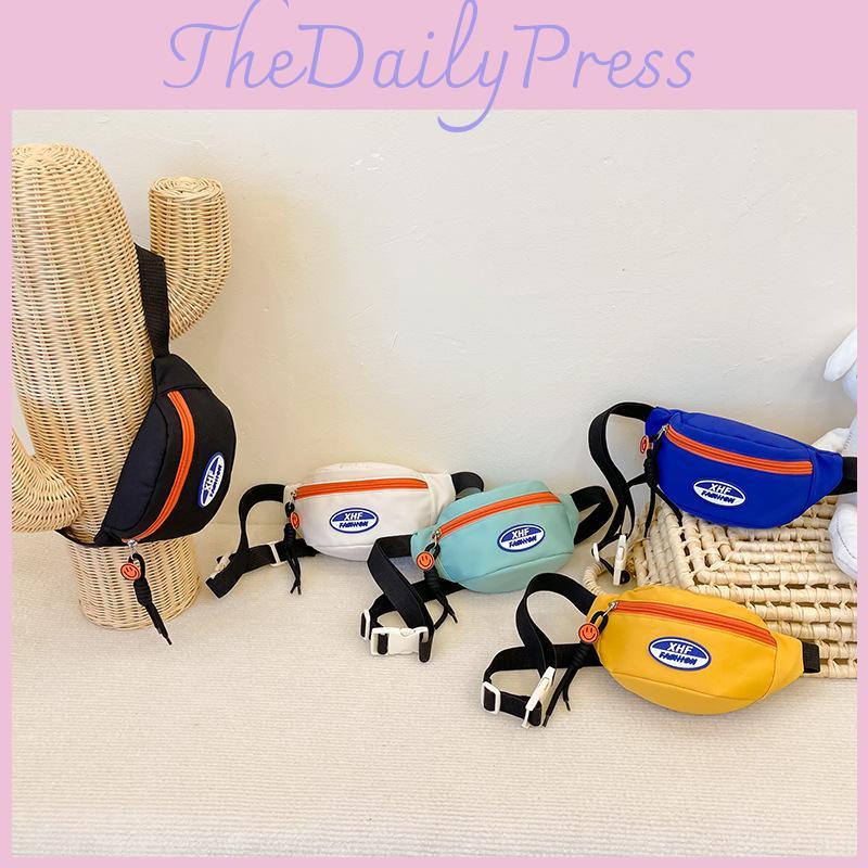 Stylish Kids Sling Bag For Boys And Girls Cool Letter Design Fashionable Crossbody Accessory In Nylon With Durable Features And Fun Colors