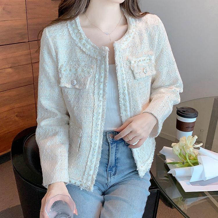 Chaqueta corta estilo francés de primavera y otoño para mujer a la moda y elegante
